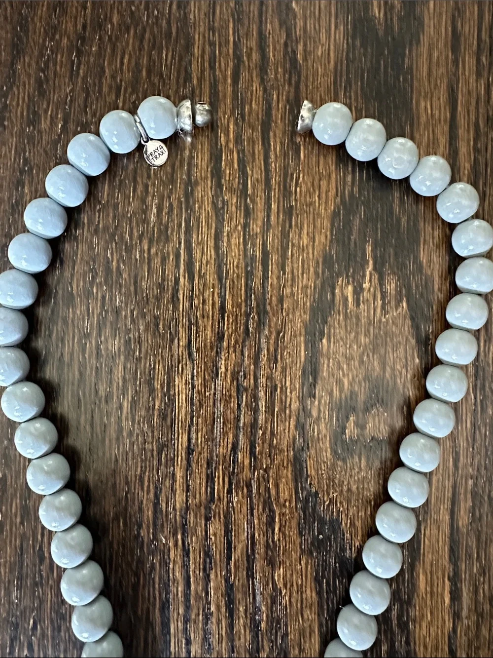 Gray Beaded Necklace with Horse